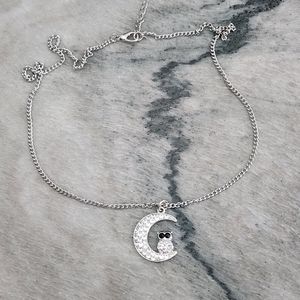Whimsical Moonlit Owl Pendant Necklace